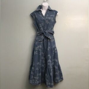 Solitaire Blue Floral Midi Dress